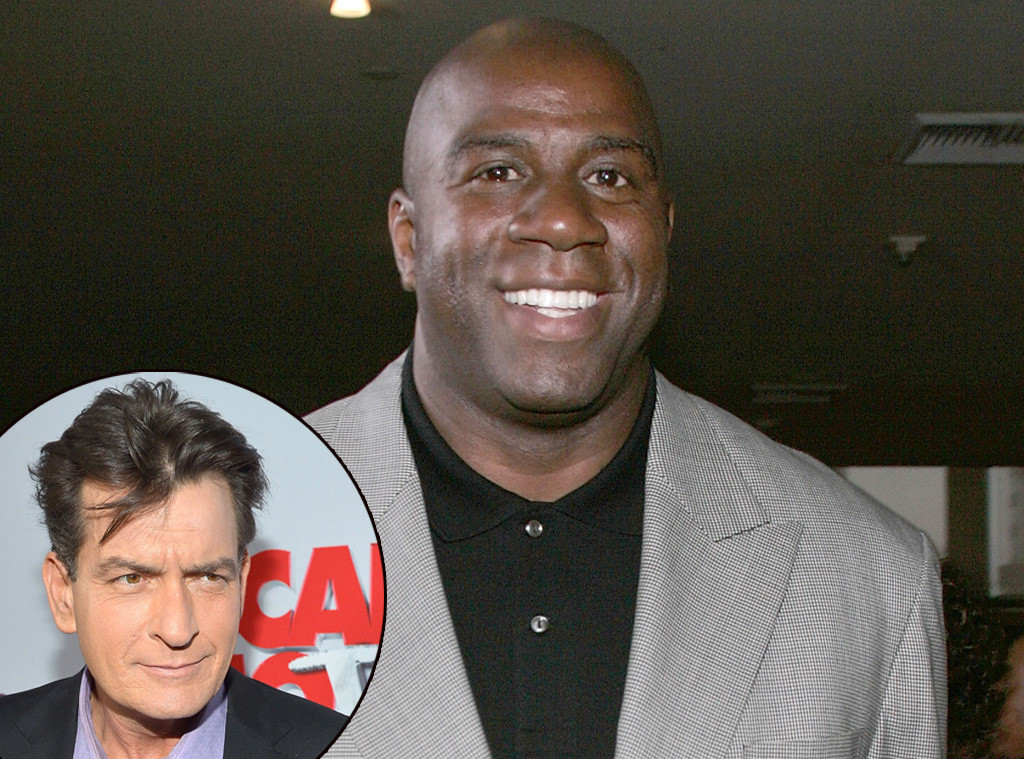 Magic Johnson, Charlie Sheen Magic Johnson, Charlie Sheen